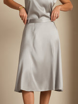 [Griffin Gray] SilkSilky  19Momme Stretch Silk Charmeuse Skirt 004