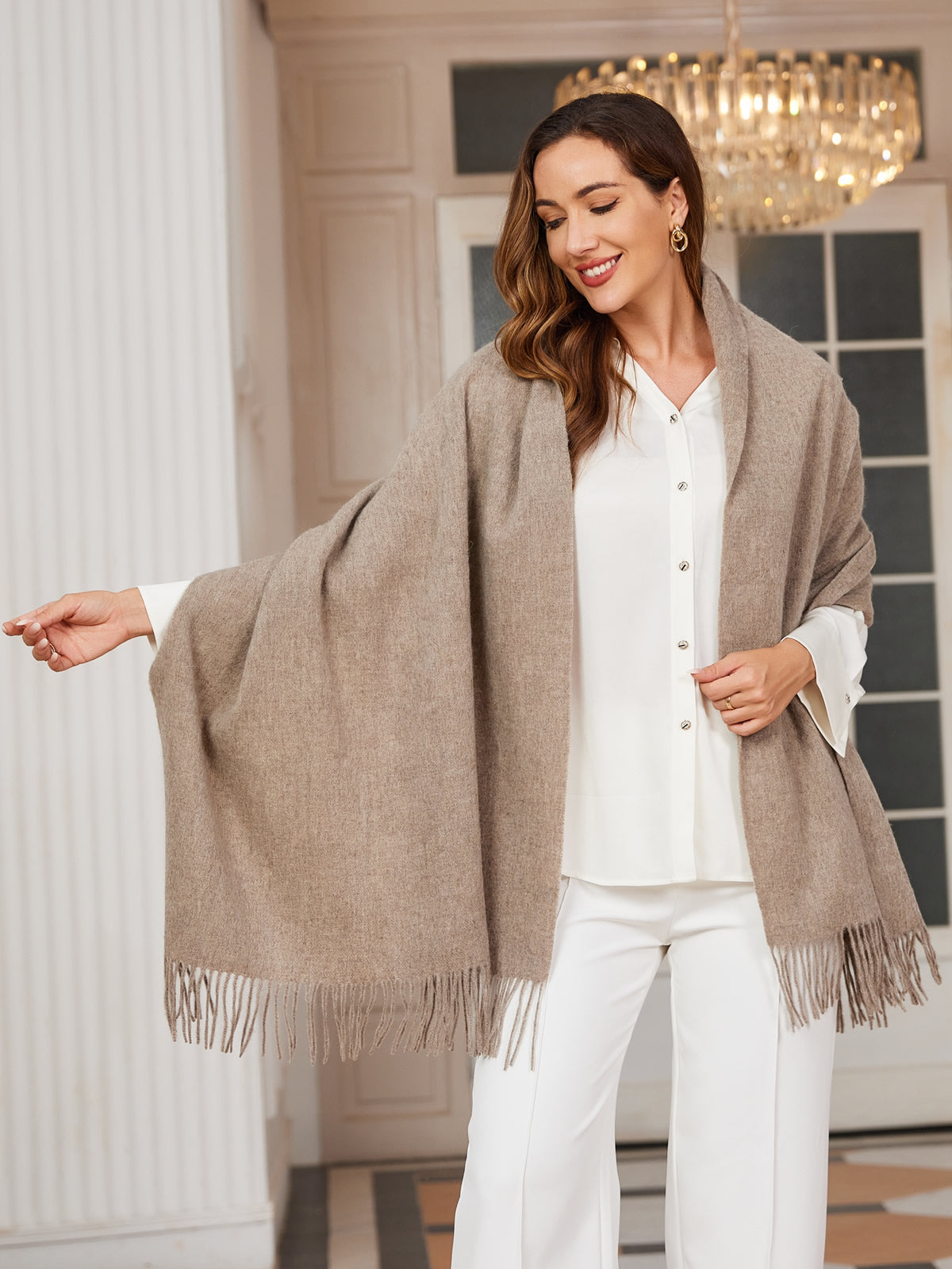 [Dark Khaki] SilkSilky  Wool Scarf 004