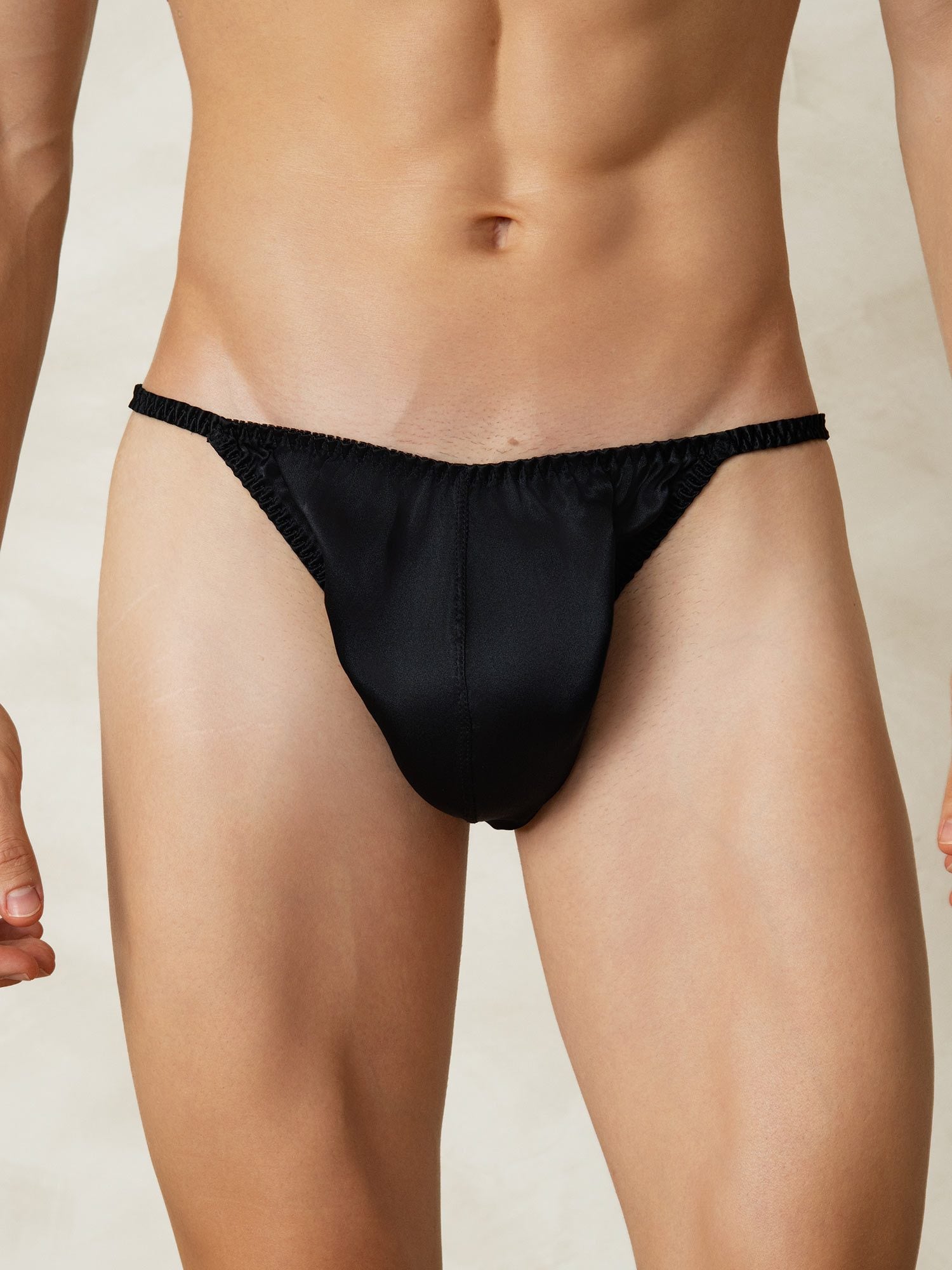[Black] SilkSilky Pure Silk Mens Underwear 001