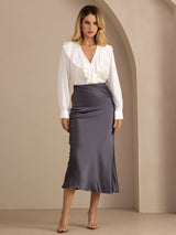 [Dark Gray] SilkSilky Skirt 004