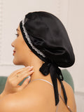 SilkSilky  Pure Silk Sleep Cap Black 003