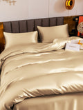 SilkSilky US 19Momme Pure Silk Bedding Set Beige 003