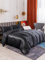 [Black] SilkSilky  19Momme Bedding Set 001