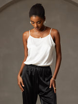 [White] SilkSilky  Spaghetti Strap Camisole Top 005