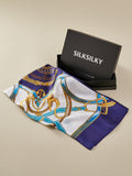 SilkSilky US Pure Silk Scarf DarkBlue 001