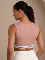 [Pink] SilkSilky  Sleeveless Crew Neck Camisole Top 002
