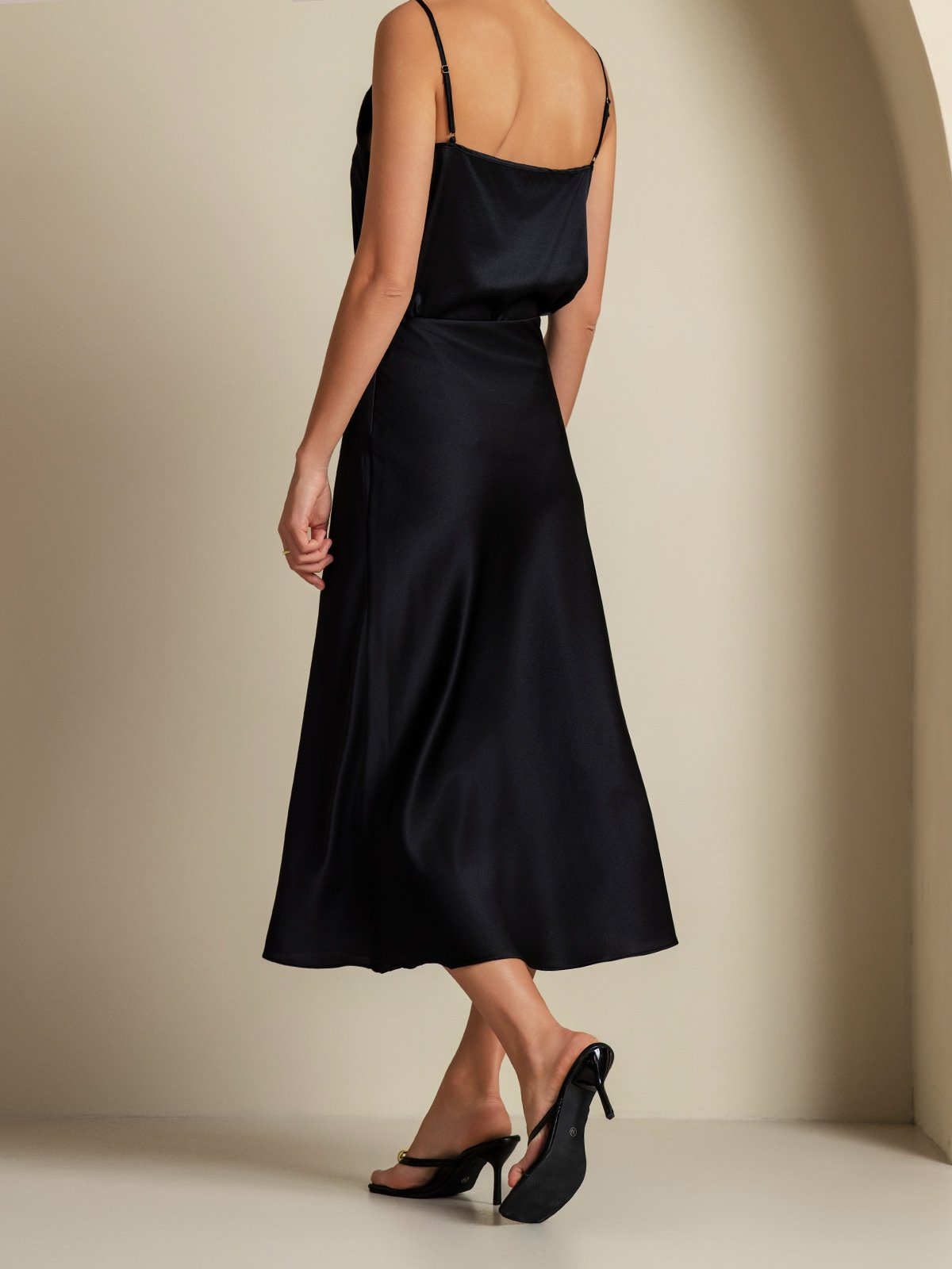 [Black] SilkSilky  19Momme Pure Silk Womens Outfit Sets 002,