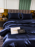 SilkSilky US 25Momme Pure Silk Bedding Set DarkBlue 004