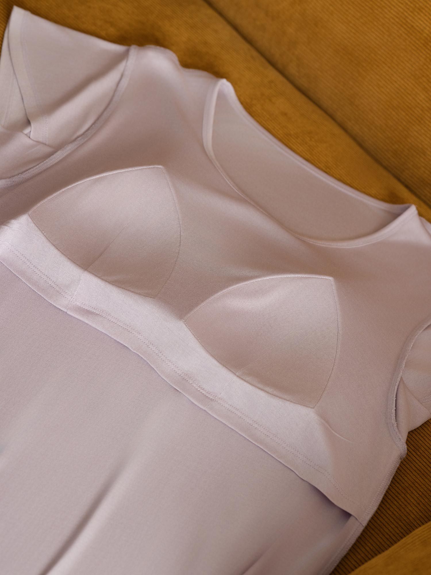 [Lavender] SilkSilky  Pure Silk Round Neck Nightgown 005