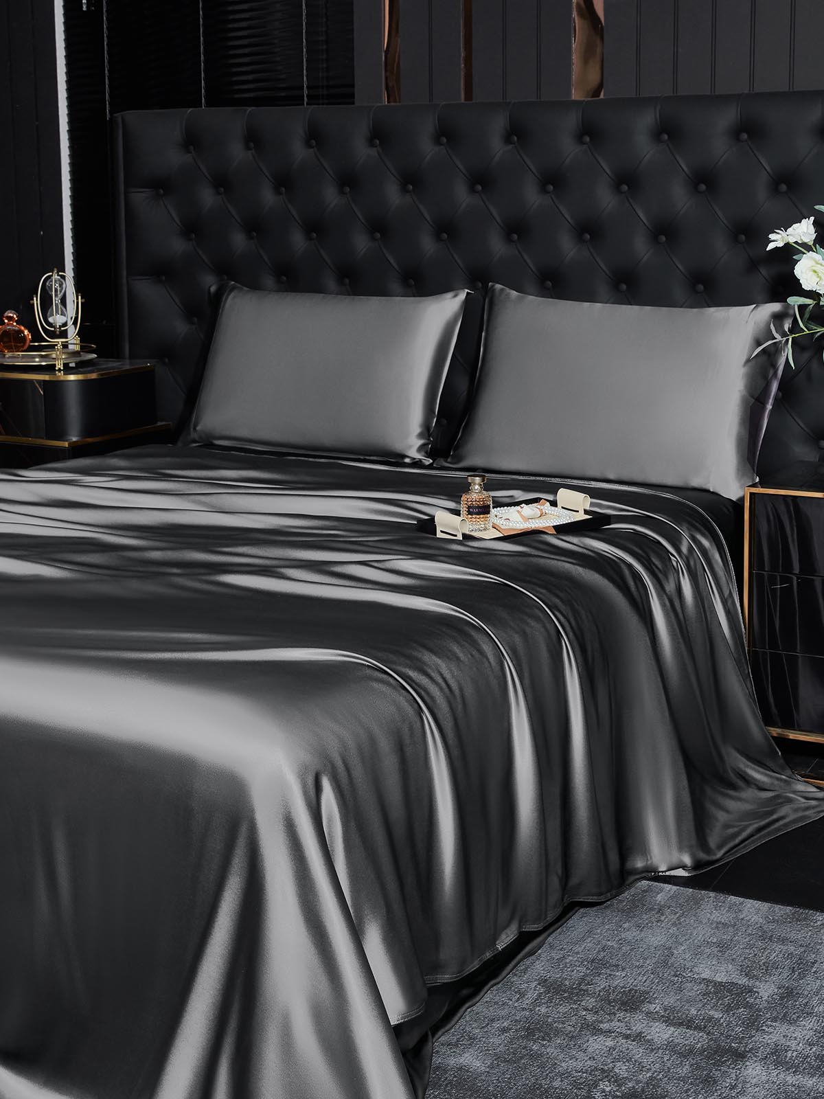 [Dark Gray] SilkSilky  19Momme Pure Silk Bedding Set 003