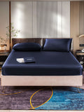 SilkSilky US 22Momme Pure Silk Bedding Set DarkBlue 001