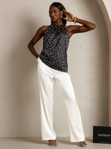 [Polka Dot] SilkSilky  19Momme Silk Womens T-Shirt 006,