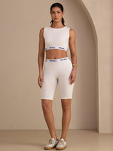 [White] SilkSilky  Sleeveless Crew Neck Camisole Top 007