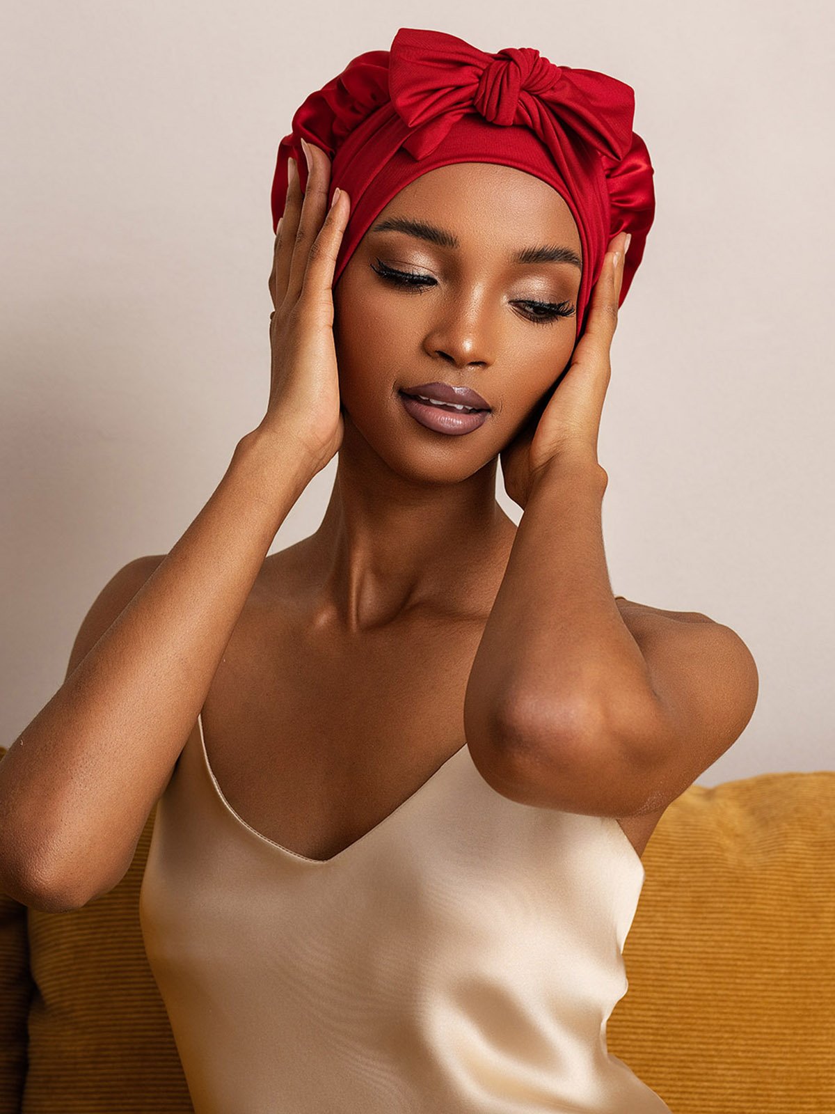 SilkSilky Pure Silk Sleep Cap Wine 005