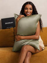 [Olive Green] SilkSilky  22Momme Pure Silk Pillowcase 005
