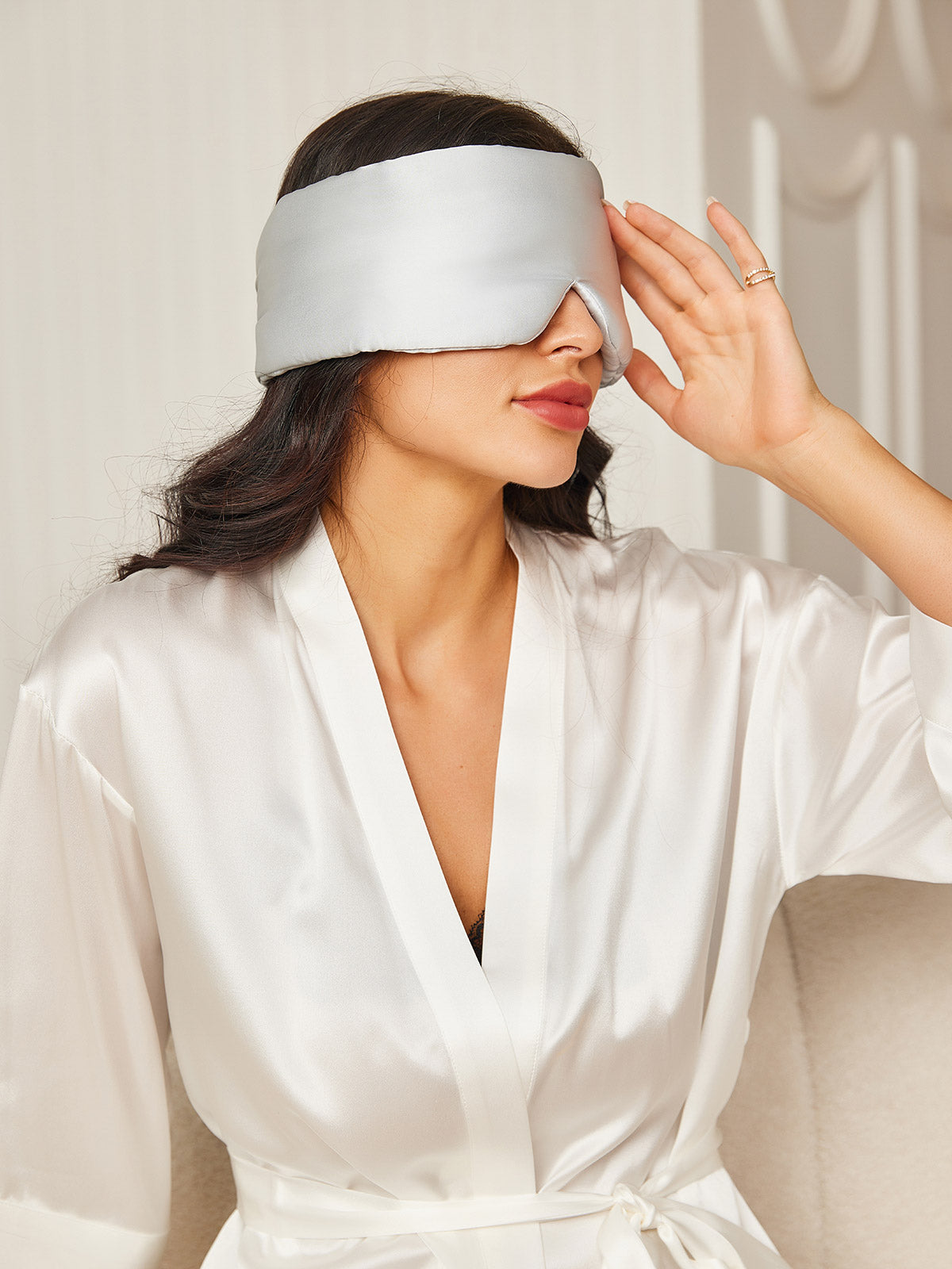 [Silver] SilkSilky  19Momme Pure Silk Eye Mask 003