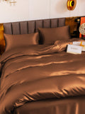 SilkSilky US 19Momme Pure Silk Bedding Set Coffee 004