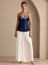 [Dark Blue] SilkSilky Spaghetti Strap V Neck Camisole Top 006