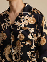 [Black Dragon] SilkSilky  Long Sleeve Notch Collar Men's Pajamas 004
