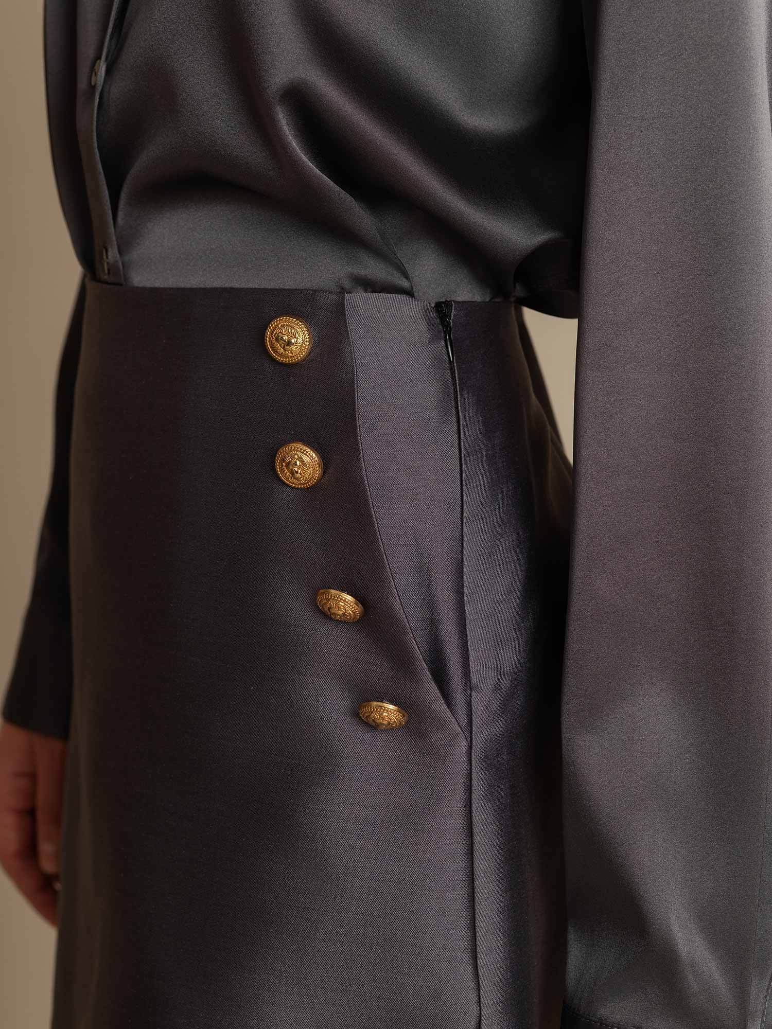 [Gray] SilkSilky  32Momme Silk Skirt 004,