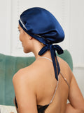 SilkSilky US Pure Silk Sleep Cap DarkBlue 002