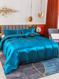 SilkSilky US 19Momme Pure Silk Bedding Set Teal 004