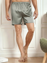 [Grayish Green] SilkSilky  Men's Sleep Shorts 003