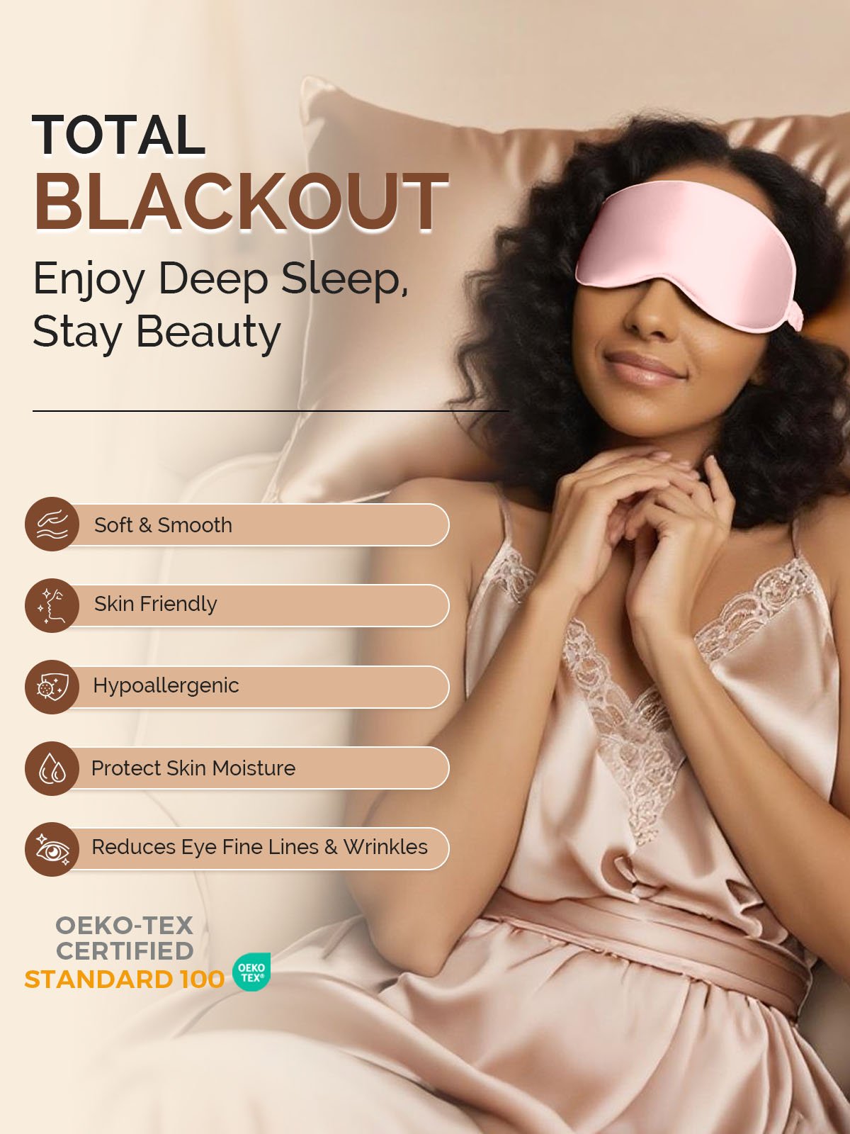 [Pink] SilkSilky 22Momme Pure Silk Eye Mask 005