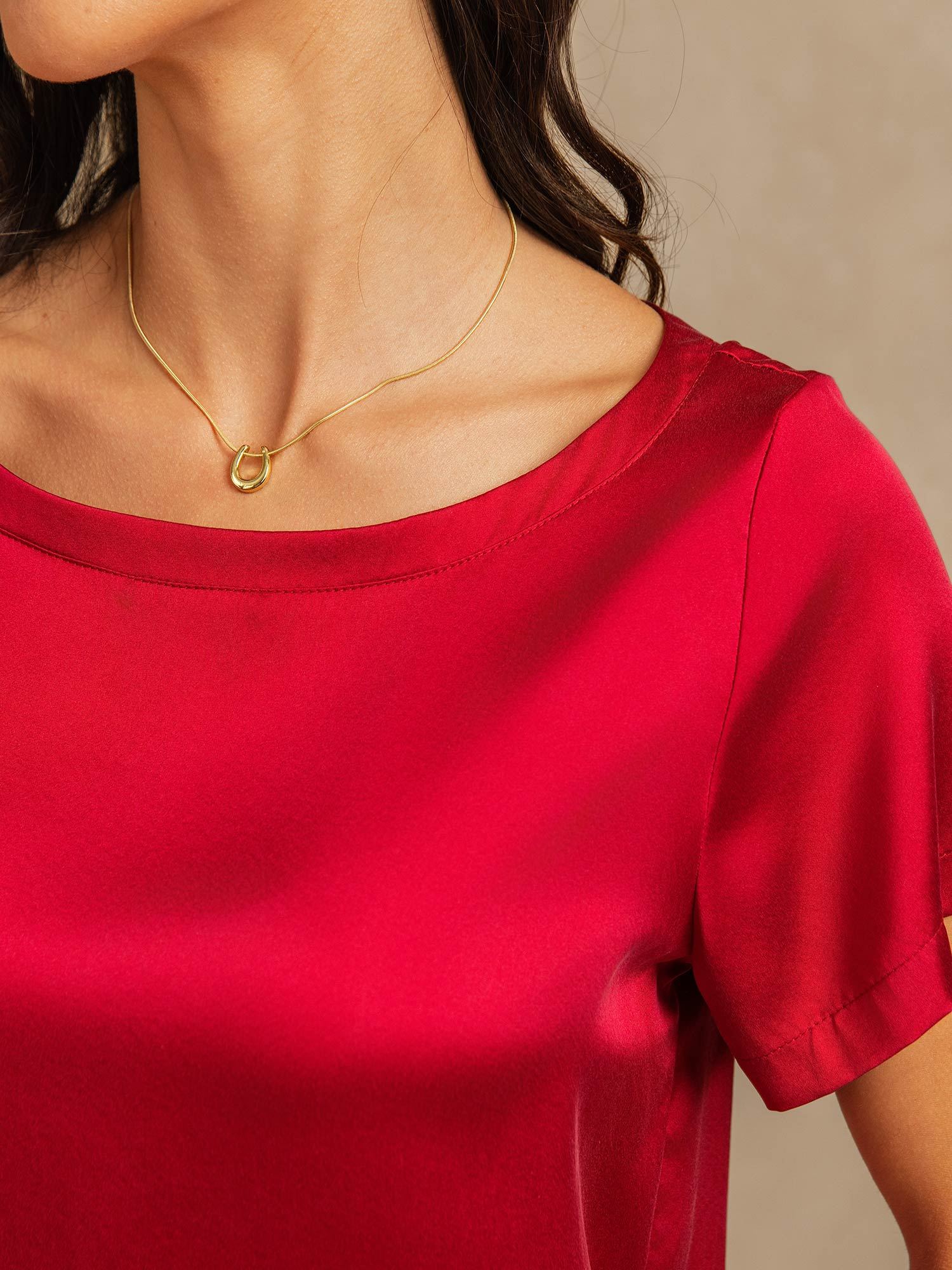 [Wine] SilkSilky 19Momme Silk Womens Pajamas 004