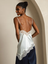 [Light Blue] SilkSilky  Spaghetti Strap V Neck Camisole Top 002
