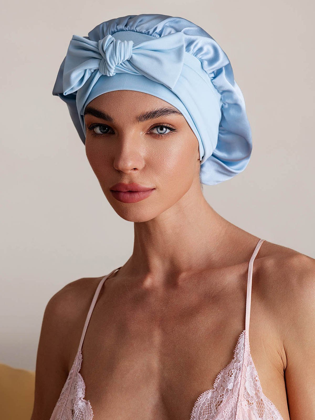 SilkSilky Pure Silk Sleep Cap SkyBlue 006