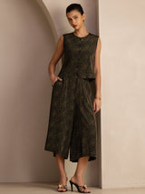 [Pine Vintage] SilkSilky Sleeveless Crew Neck Women's Outfit Sets 006