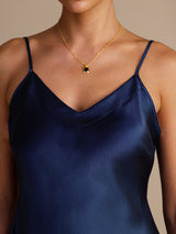 [Dark Blue] SilkSilky Spaghetti Strap V Neck Camisole Top 003