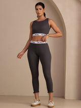 [Gray] SilkSilky Sleeveless Crew Neck Women's Outfit Sets 006