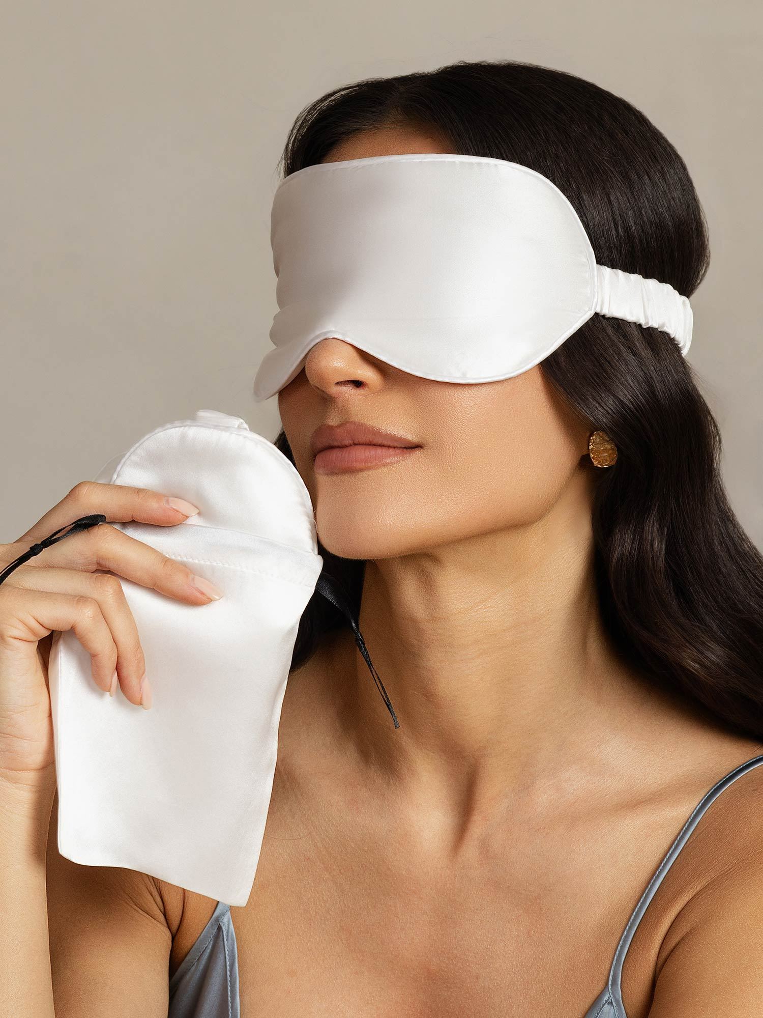 [White] SilkSilky Pure Silk Eye Mask 007