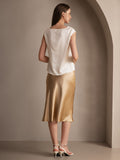 SilkSilky  19Momme Pure Silk Skirt Champagne 004