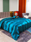 SilkSilky US 25Momme Pure Silk Duvet Cover Teal 002