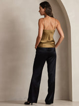 [Coffee] SilkSilky  Spaghetti Strap V Neck Camisole Top 005
