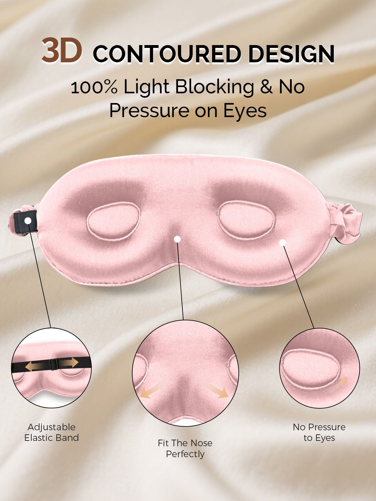 [Pink] SilkSilky 22Momme Pure Silk Eye Mask 004