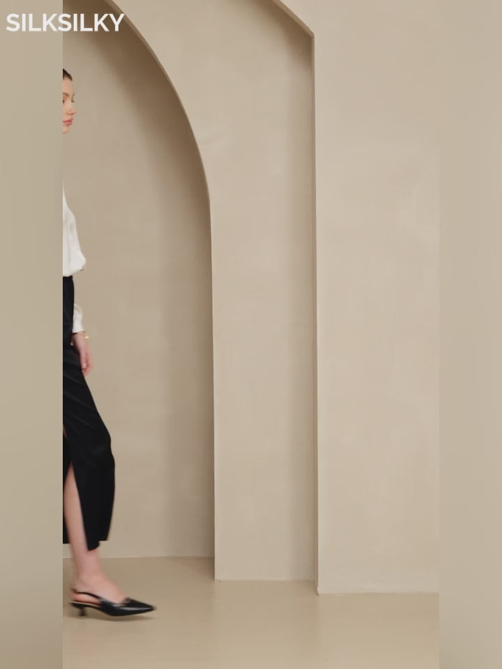 SilkSilky  19Momme Silk Split Women's Pants video 001