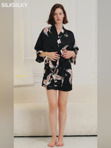 SilkSilky  19Momme 3/4 Sleeve Women's Robe video 001