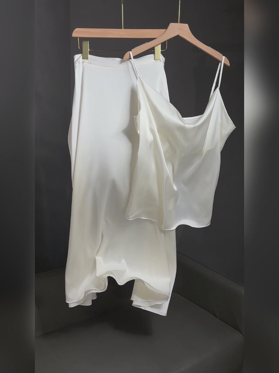 19Momme Silk Cowl Neck Spaghetti Strap Camisole Top