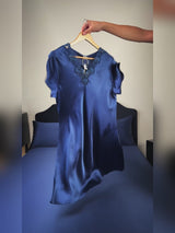 SilkSilky  Short Sleeve V Neck Nightgown video 001