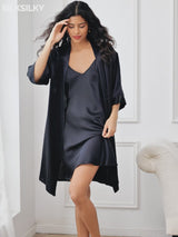 SilkSilky  3/4 Sleeve Women's Robe video 001