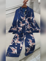 SilkSilky  19Momme Long Sleeve Notch Collar Women's Pajamas video 001