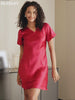 SilkSilky  Pure Silk Short Sleeve V Neck Nightgown video 001