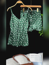 SilkSilky  Spaghetti Strap V Neck Camisole Set video 001