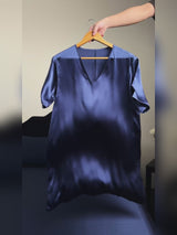 SilkSilky  Half Sleeve V Neck Nightgown video 001