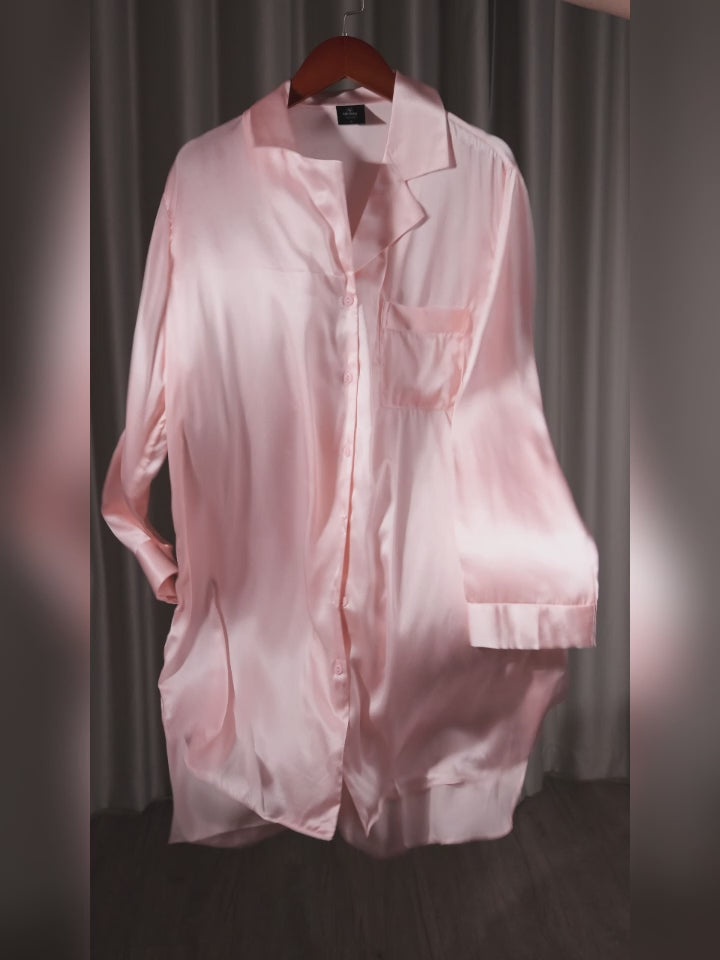 Women's Silk Nightshirt with High-Low Hem | Luxe – SILKSILKY