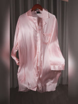 SilkSilky  Long Sleeve Lapel Collar Nightshirt video 001